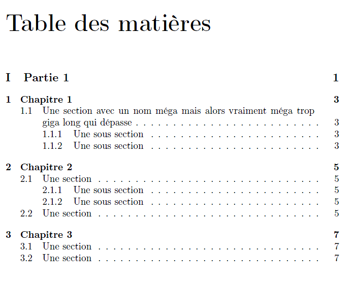 Table des matières