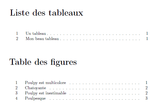 Table des figures et Table des tableaux
