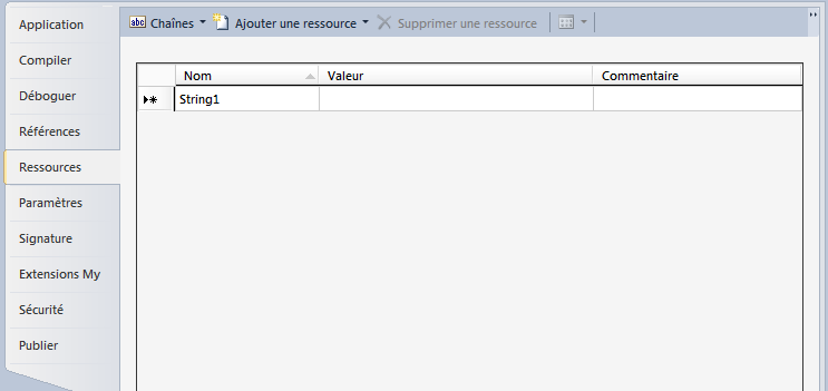 Onglets « Ressources »