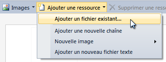 « Ajouter un fichier existant…»