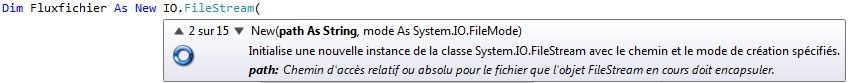 L'assistant de Visual Basic vous propose plusieurs possibilités