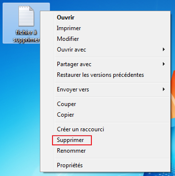 Clic-droit > Supprimer
