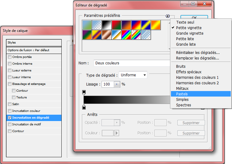 Incrustation dégradé - Pastels