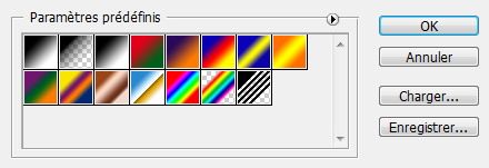 Incrustation dégradé - Paramètres prédéfinis