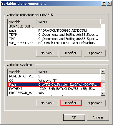 Variables d'environnement 2
