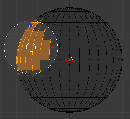 Le clic gauche sélectionne les points contenus dans le cercle