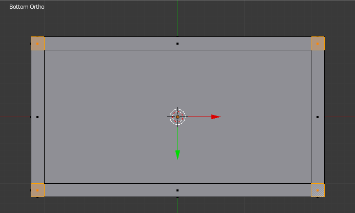 Sélectionnez puis extrudez les quatre coins de la table vers le bas
