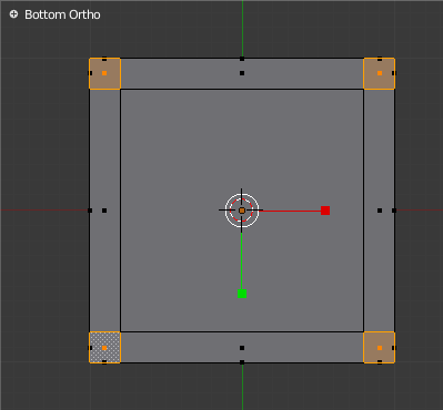 Sélectionnez les quatre faces situées dans les coins du cube