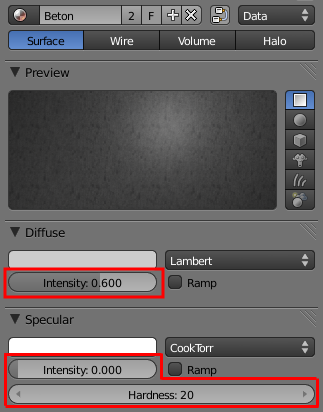 Paramétrage des shaders