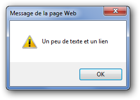 Le texte est affiché sans les balises HTML