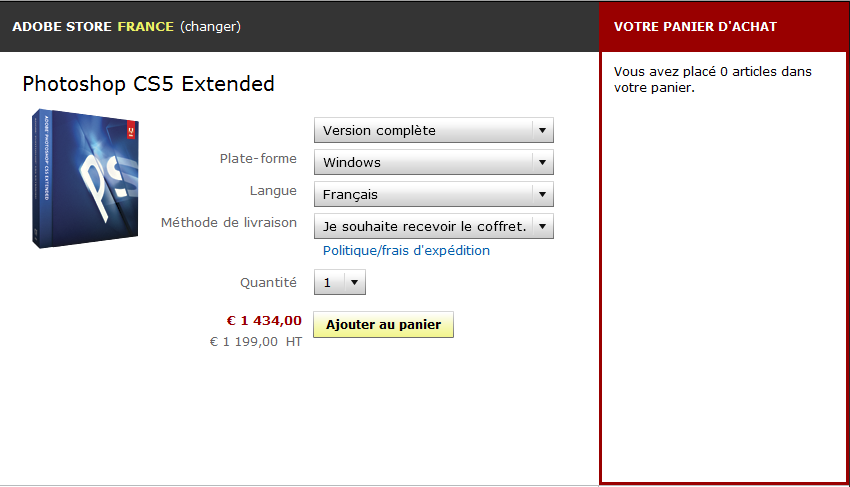 Adobe Photoshop CS5 : acheter