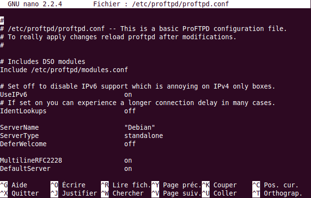 Fichier de configuration ProFTPd