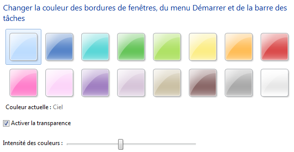 Changer la couleur des fenêtres