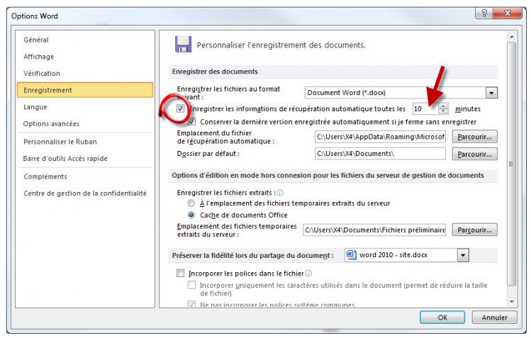 À vous de choisir la période d'enregistrement automatique