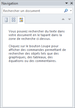 Le volet de navigation