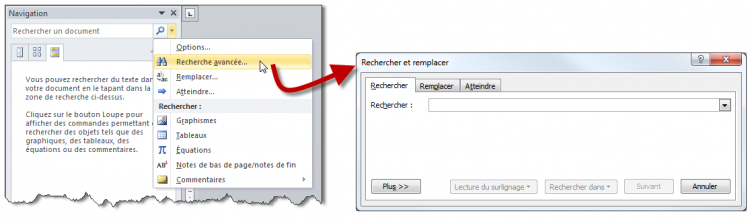 La boîte de dialogue Rechercher et remplacer
