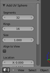 Paramètres de l’UV Sphere