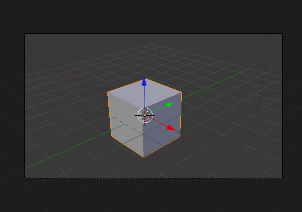 Notre cube doit se situer dans le champ de la caméra