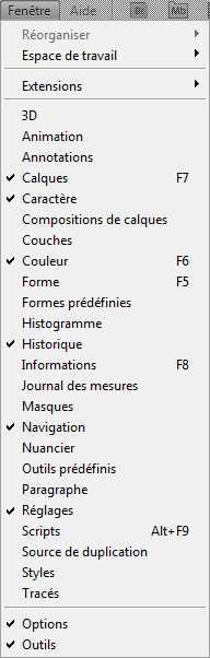Espace de travail - Fenêtres