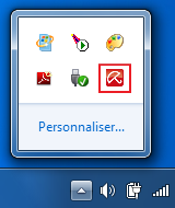 Nouveau bouton dans la zone de notification