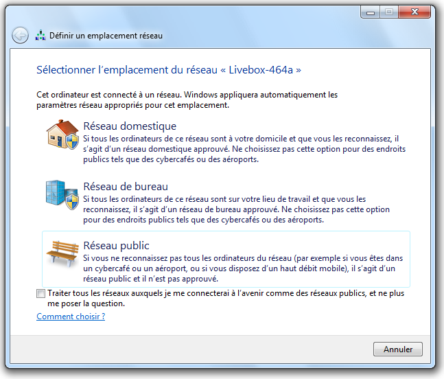 Choix du type de réseau
