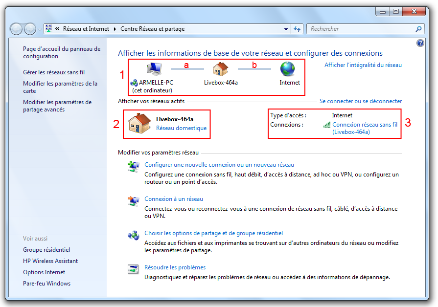 Le centre réseau et partage