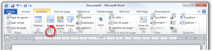 La lettre S correspond à l'icône Image
