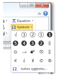Accès aux caractères spéciaux
