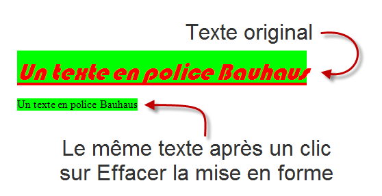 Suppression de la mise en forme