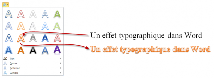 Les effets typographiques changent radicalement l'allure du texte