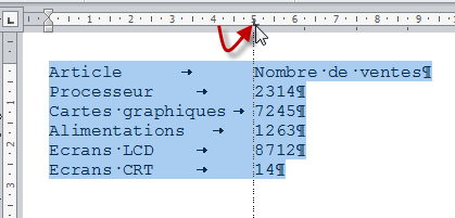 Maintenant, l'alignement vertical est parfait