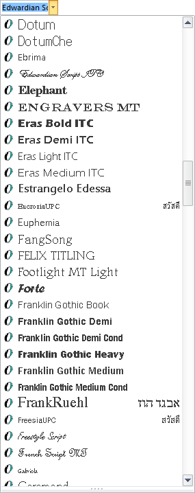 Choix d'une police de caractères