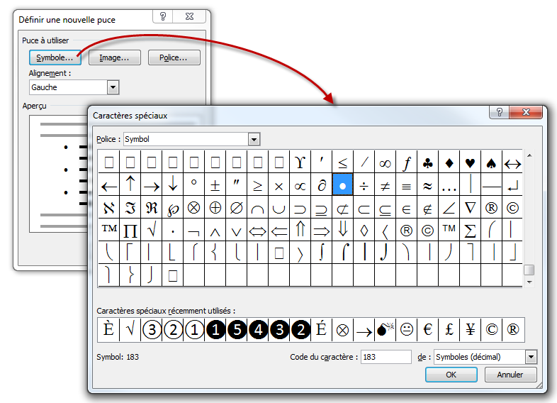 Choix d'un symbole pour la puce