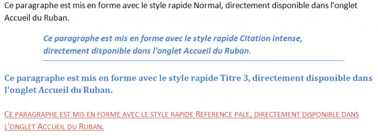 Un même paragraphe basé sur plusieurs styles