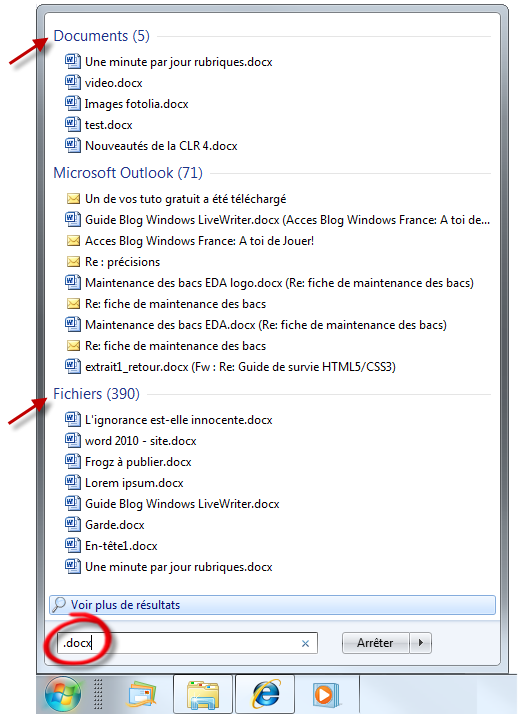 Accès aux derniers documents