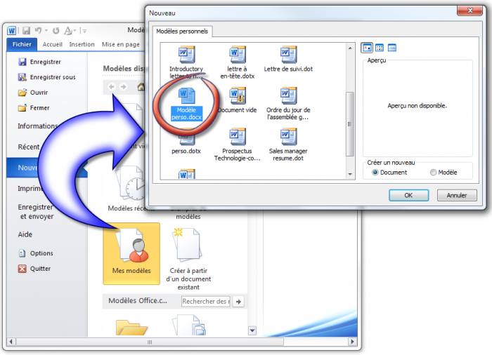 Utilisation du nouveau modèle