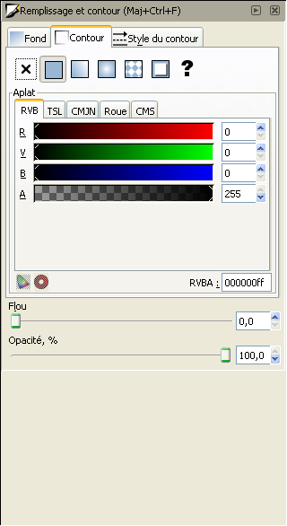 Panneau Remplissage et contours 3