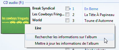 Recherche infos CD