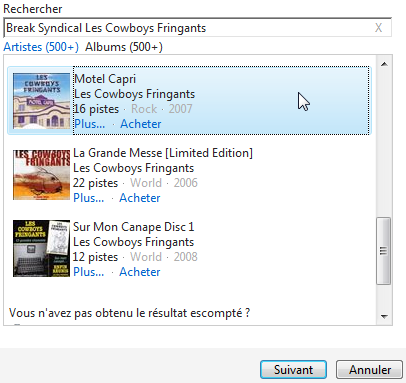 Recherche infos CD 2