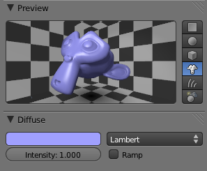 L'intensité du shader diffus à 1