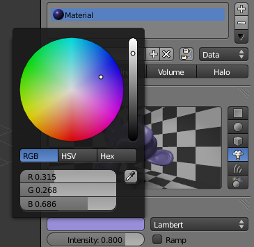 Modifier la couleur de son matériau avec Diffuse