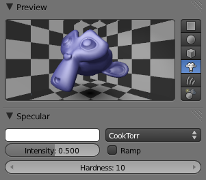 Hardness à 10 : la spécularité est diffuse