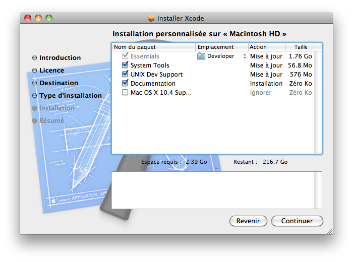 Installation de Xcode