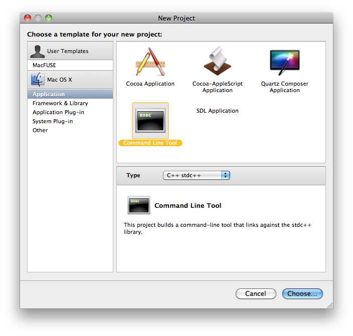 Nouveau projet Xcode