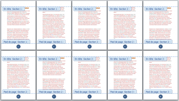 Toutes les pages ont été numérotées