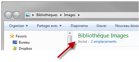 La bibliothèque Images contient deux emplacements