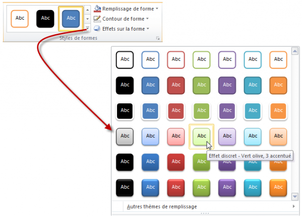 Modification du style du losange