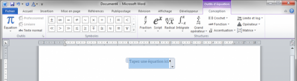 Vous êtes sur le point de définir une nouvelle équation