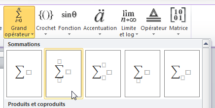 Insertion d'un Sigma