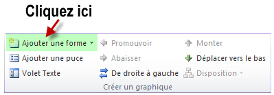 Cette icône ajoute une forme dans le document